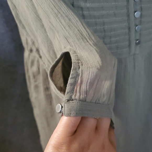 Boho Abercrombie & Fitch Small olive green ruffled dress - Picture 5 of 10